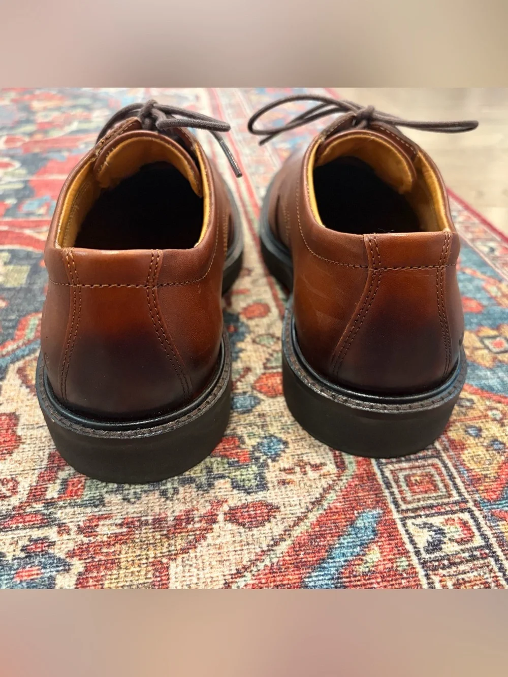 Ecco Men's Brown Leather Derby Dress Shoes UK 39 US 5-5.5